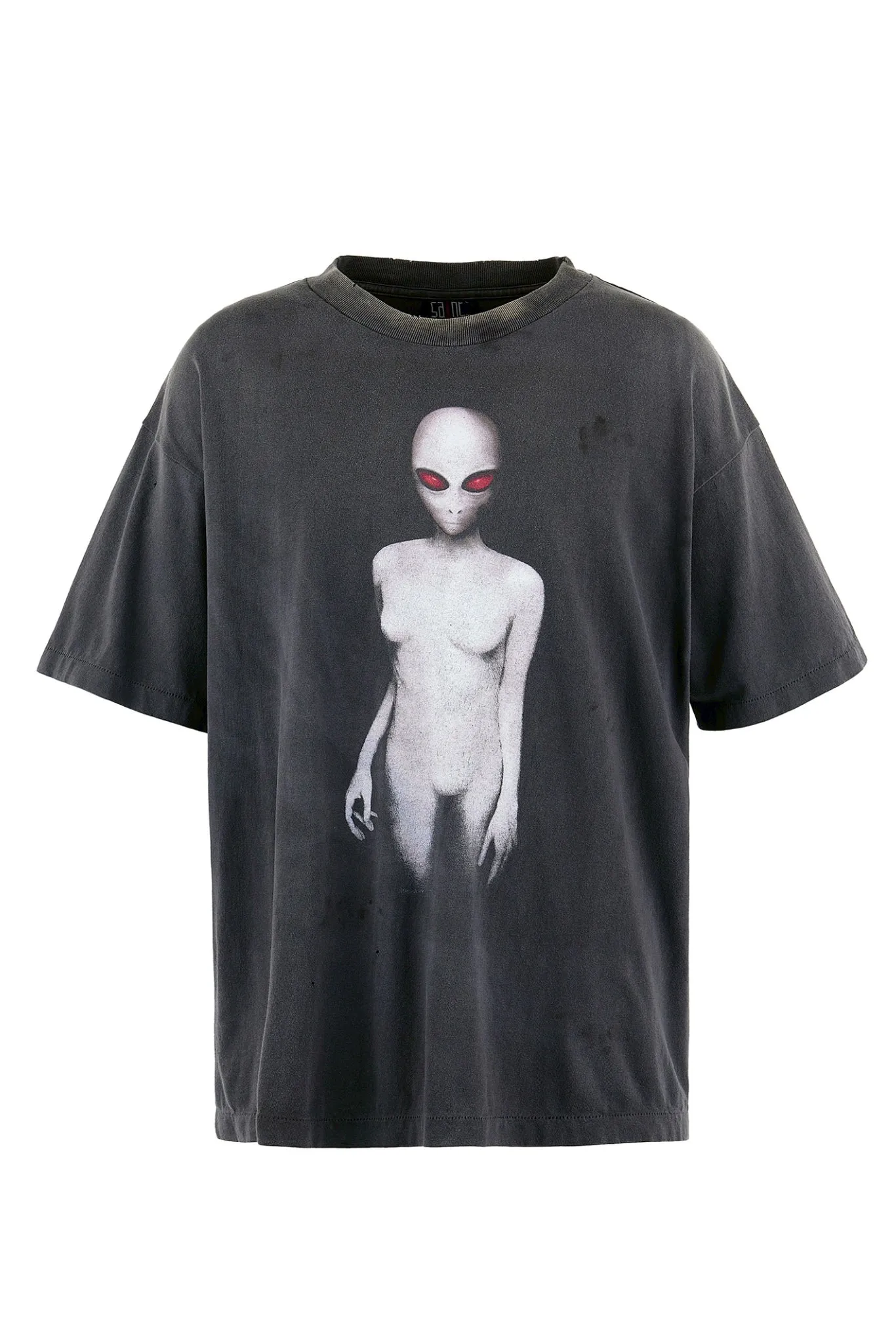 SAINT Mxxxxxx SS TEE/ALIEN/BLK Dark Alien Retro Distressed Short Sleeves Washed Black S-XL SAINT Mxxxxxx continues this year's gothic dark style Ultra-difficult alien printing technology Absolutely top-notch Professional water washing plant jointly owned by Hong Kong businessmen Ultra-high standard restoration ZP Correct collar label/wash water label/cherub label The difference is based on pictures and goods